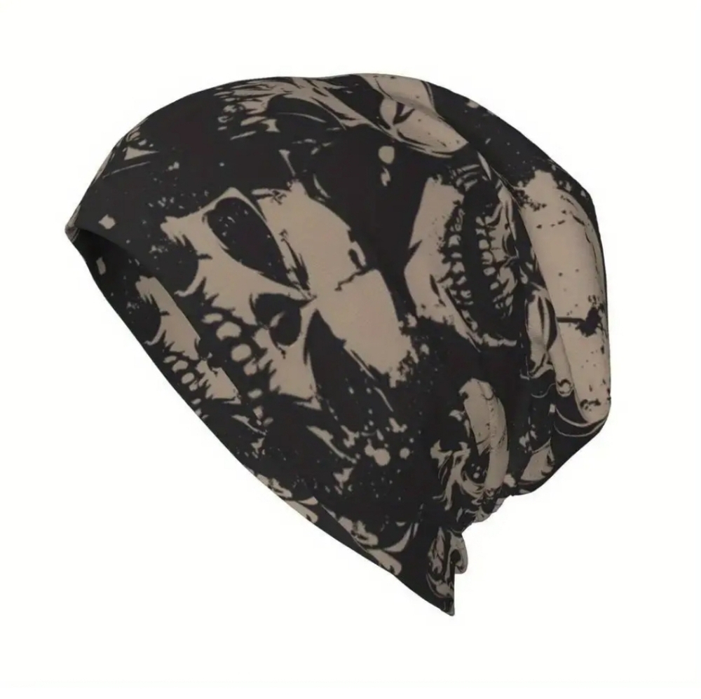 Skull beanie cap slouchy skeleton hat - Picture 9 of 9